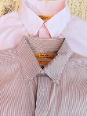 2 Roundtree & Yorke Gold Label Pinpoint Cotton Dress Shirts
